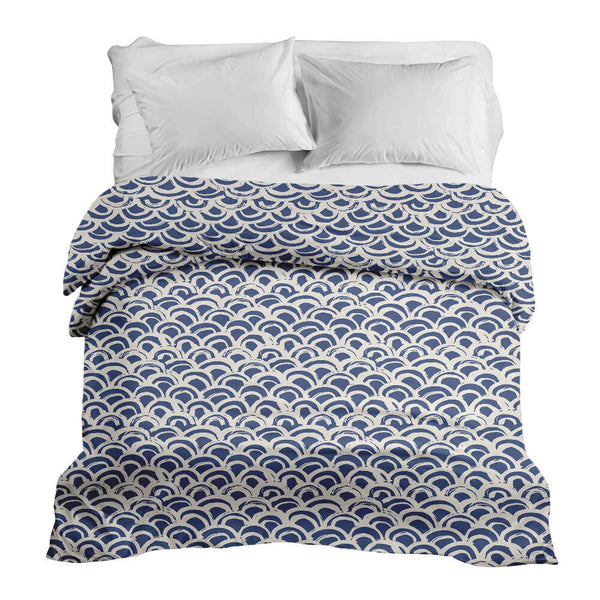 Original therapy blanket - cotton cover blue wave pattern