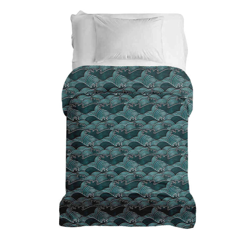Original therapy blanket - cotton cover waves turquoise-green