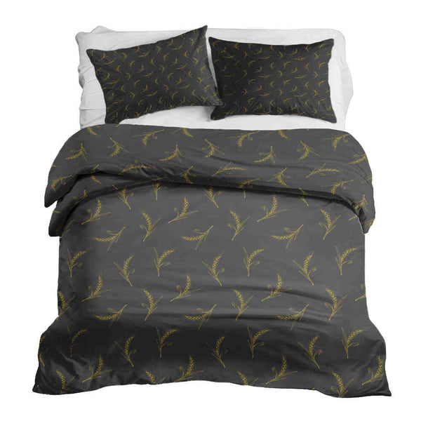 Therapy blanket bedding set, grey with wheat.