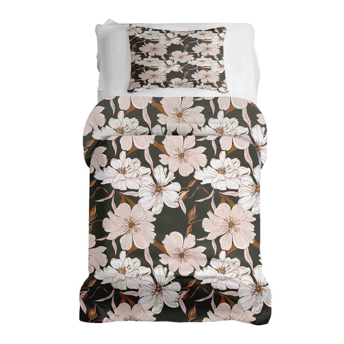 Therapy blankets bedding set with pink aster flowers