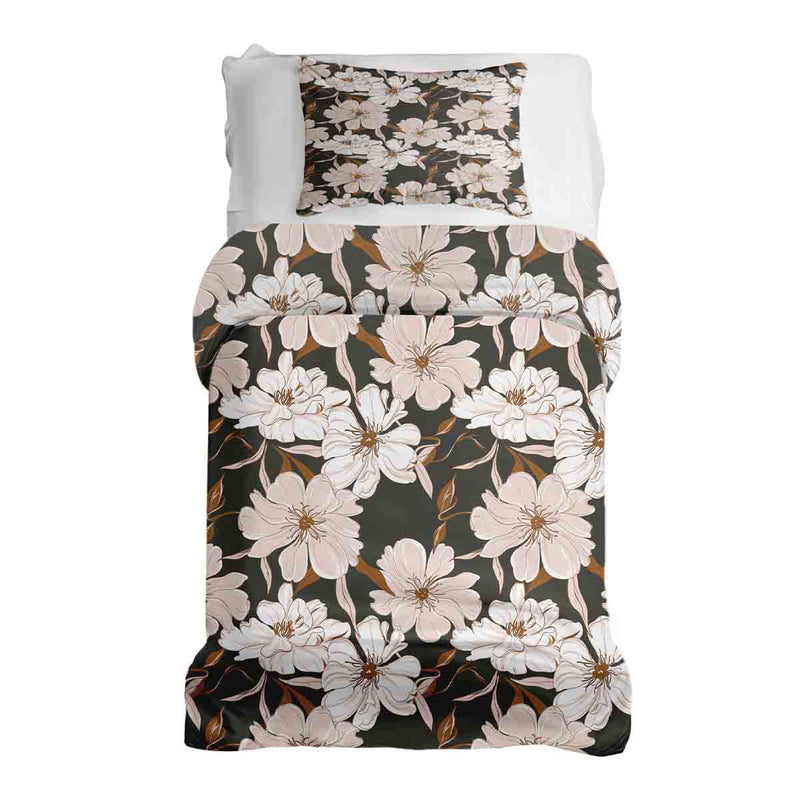 Therapy blanket bedding set with pink aster flowers