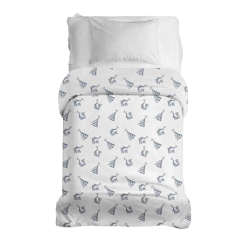 Original therapy blanket - cotton cover white with boho earrings