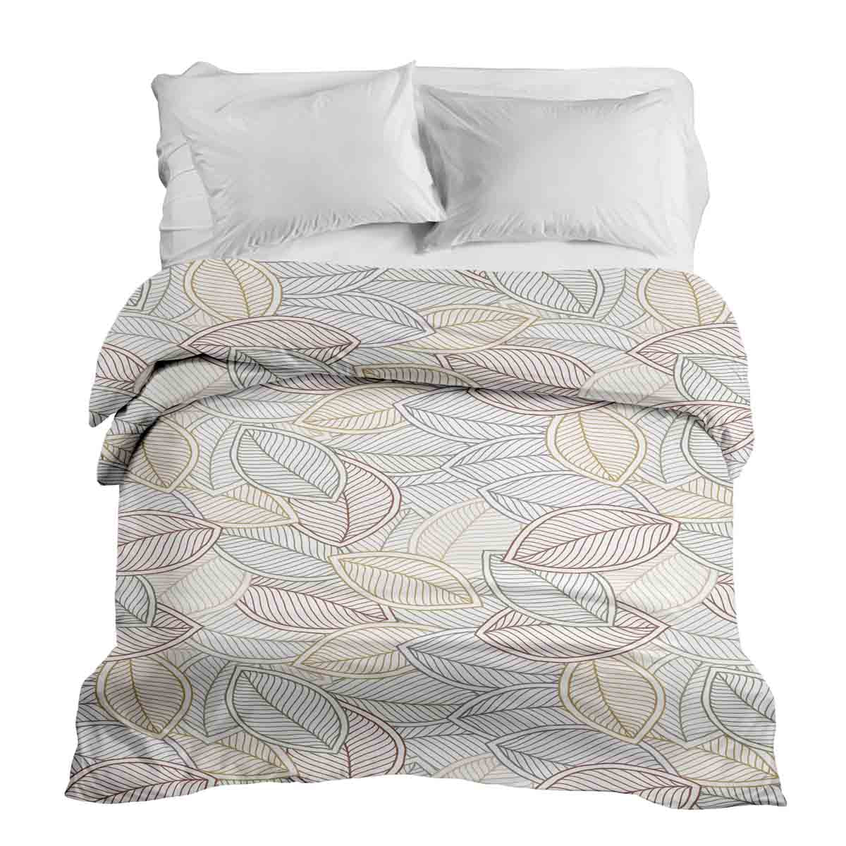 Couverture thérapeutique originale - Housse en coton feuilles de palmier colorées