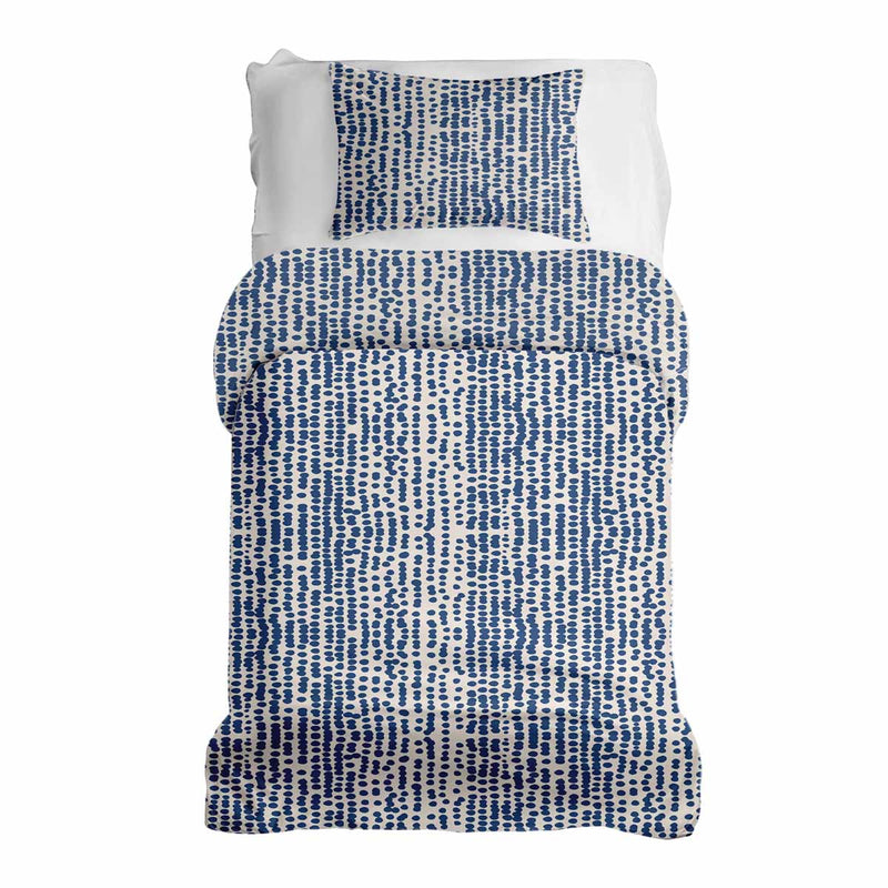 Therapy blanket and bedding set with blue dots.