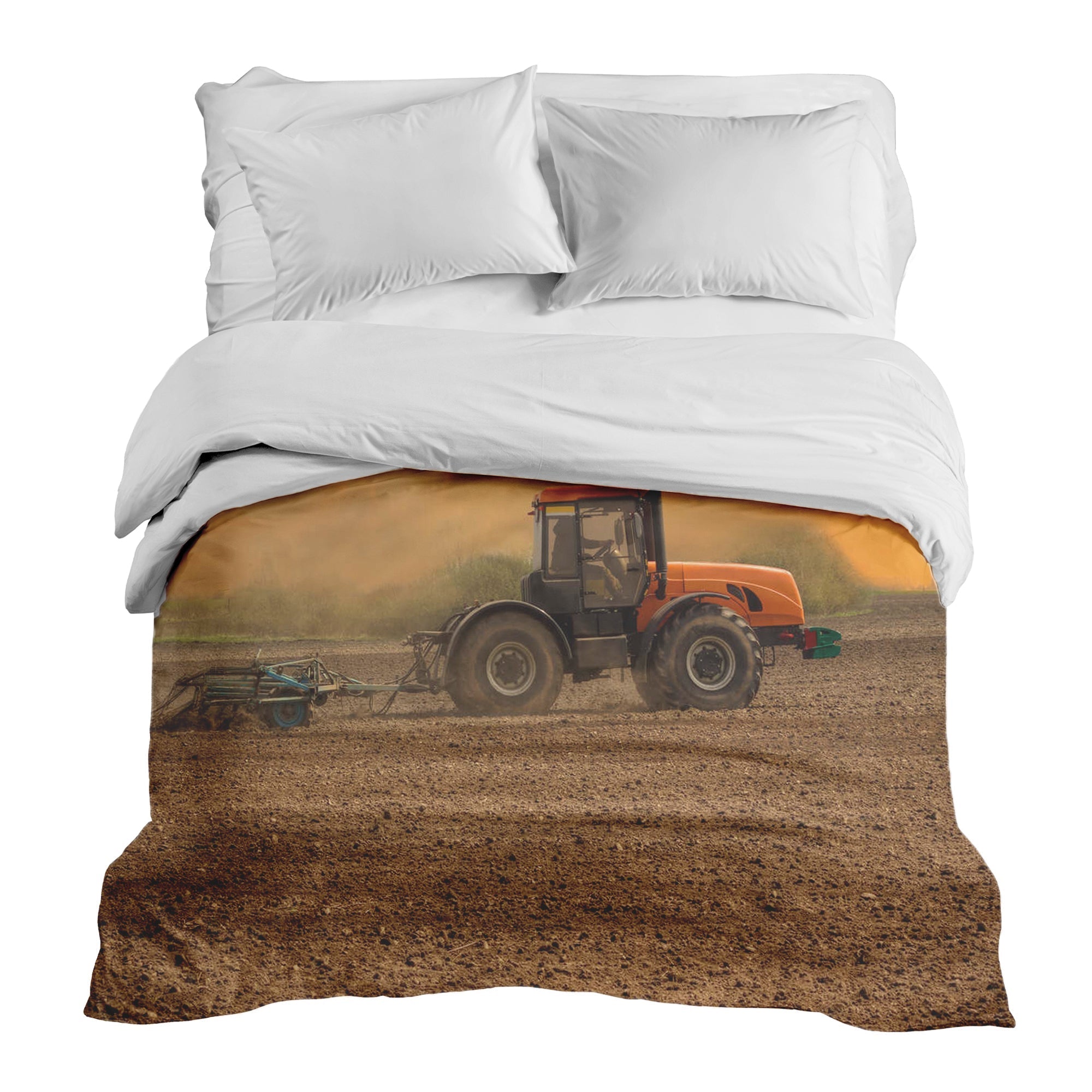 Original therapy blanket - cotton cover tractor with trailer