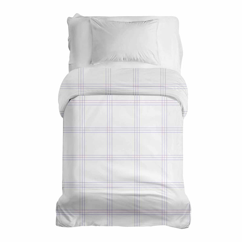 Original therapy blanket - cotton cover white with purple stripes