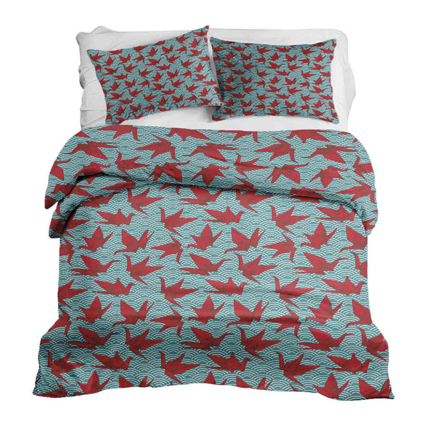Therapy Blanket Bedding Set Red Origami