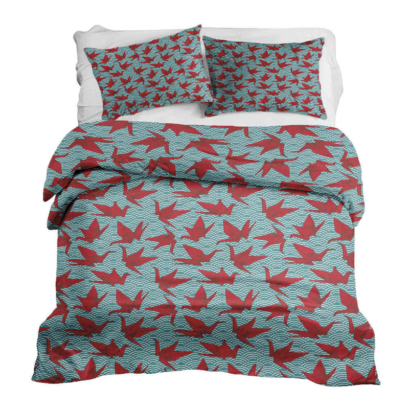 Therapy Blanket Bedding Set Red Origami