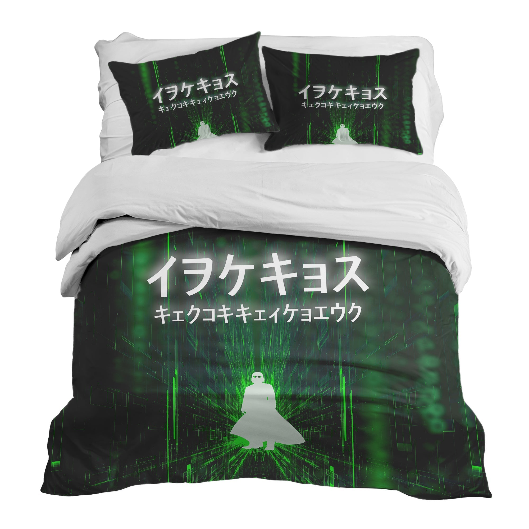 Therapy blankets bedding set in green with characters