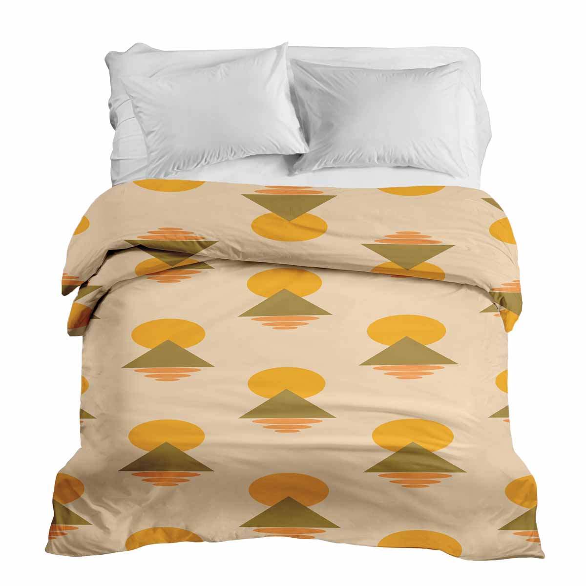 Couverture thérapeutique originale - Housse en coton avec formes jaunes