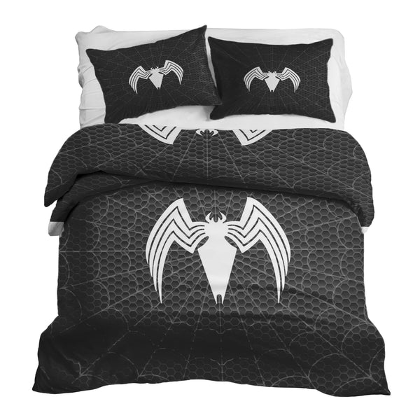 Therapy blanket and bedding set, black with spider.