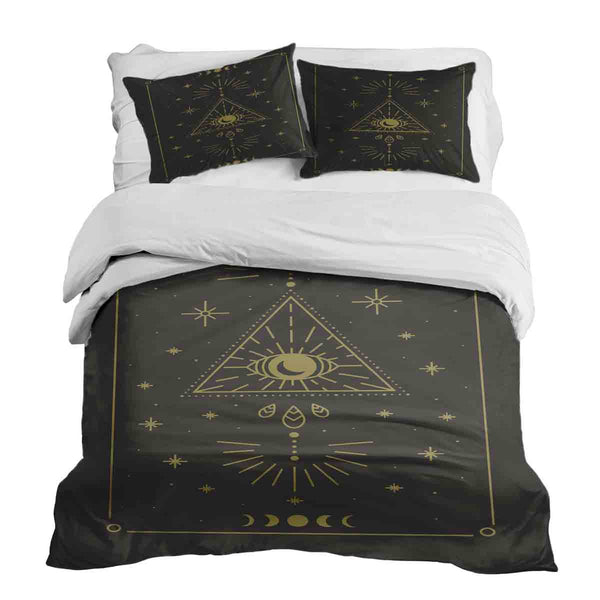 Therapy blanket bedding set, black, sun and cosmos.