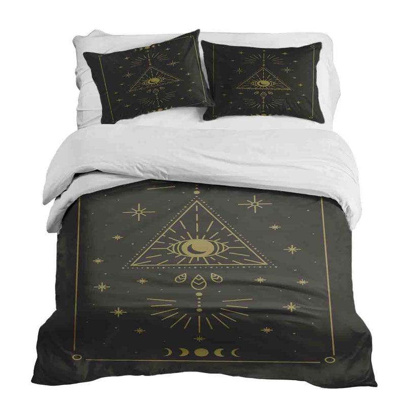 Therapy blanket bedding set, black, sun and cosmos.