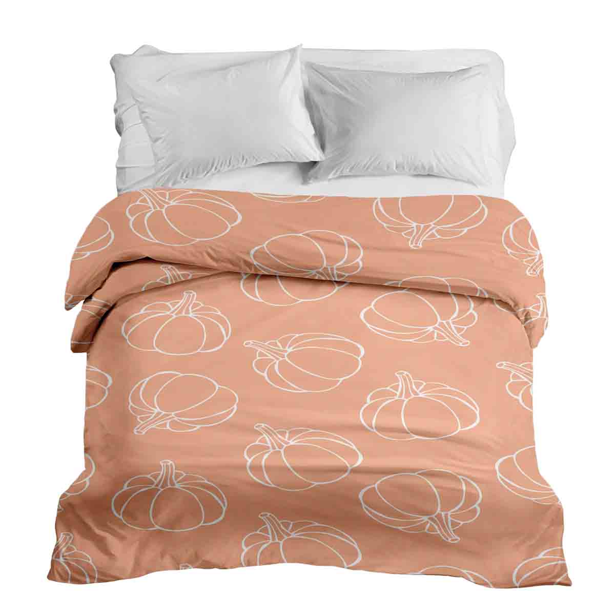 Couverture thérapeutique originale - Housse en coton orange avec citrouille