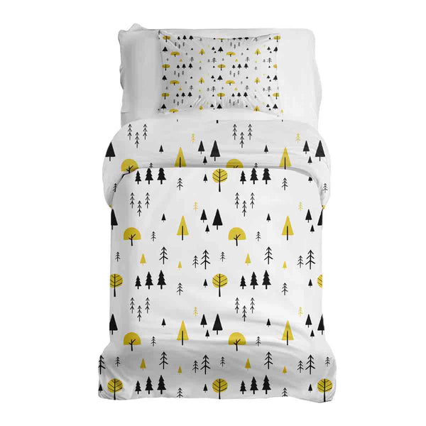 Therapy blanket bedding set with yellow trees