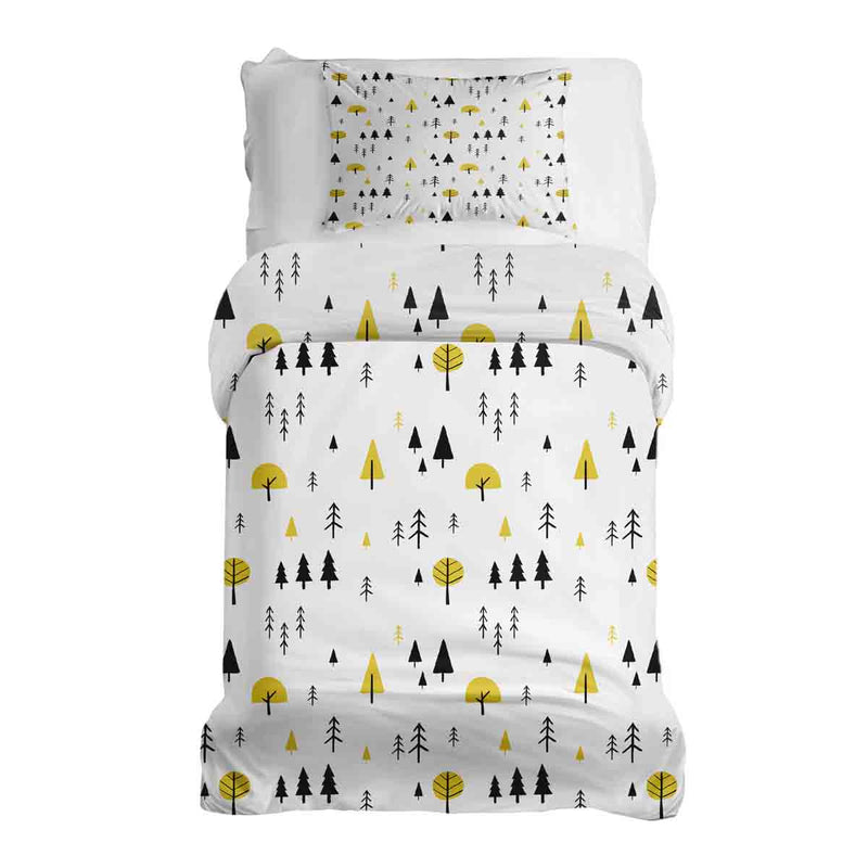 Therapy blanket bedding set with yellow trees