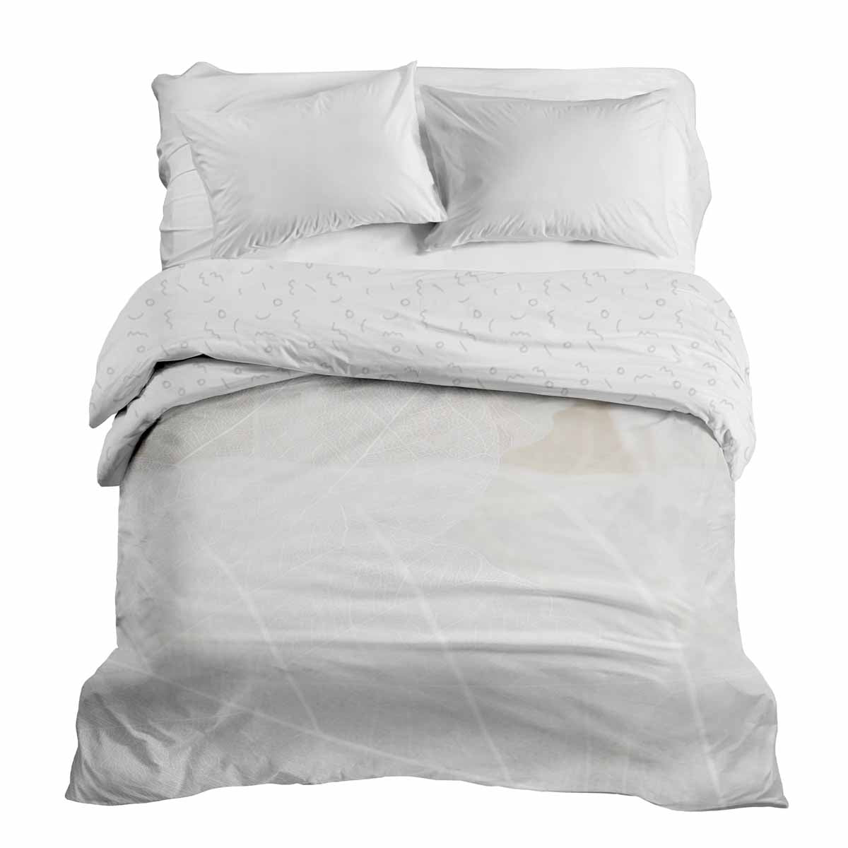 Couverture thérapeutique originale - Housse en coton grise avec motif blanc