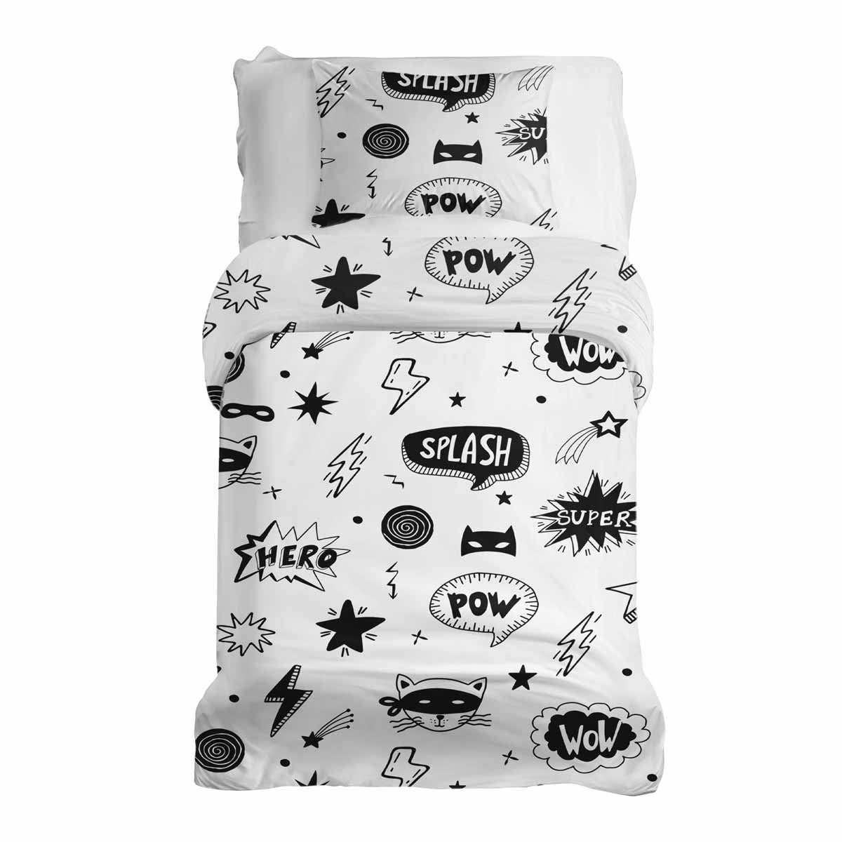 Therapy blankets bedding set white with superheroes