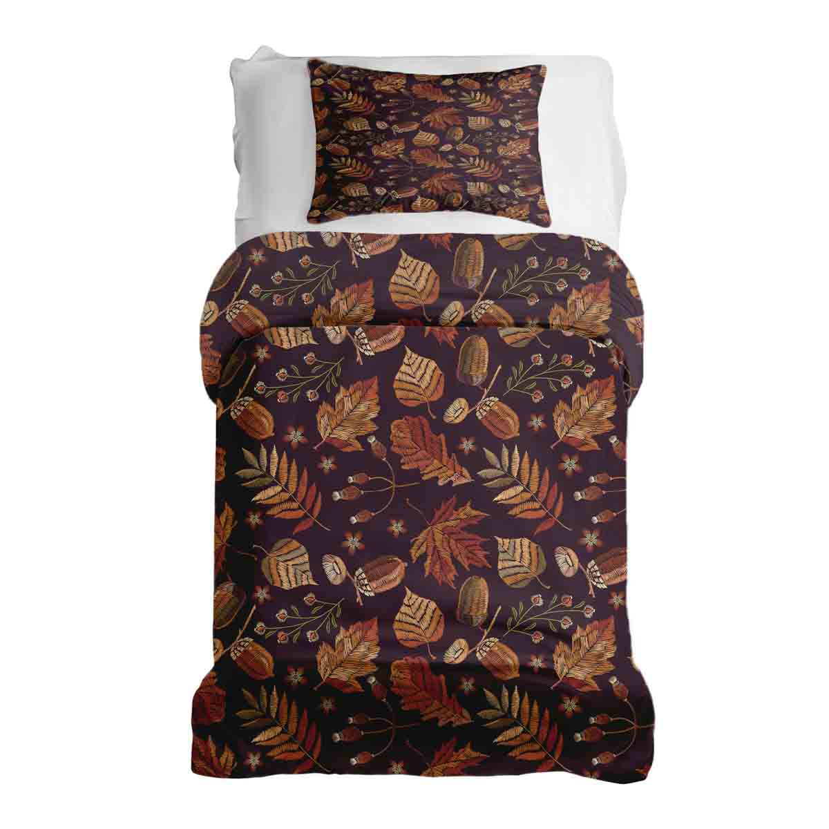 Therapy blankets bedding set brown autumn leaves