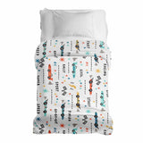 Original therapy blanket - cotton cover white with racing cars
