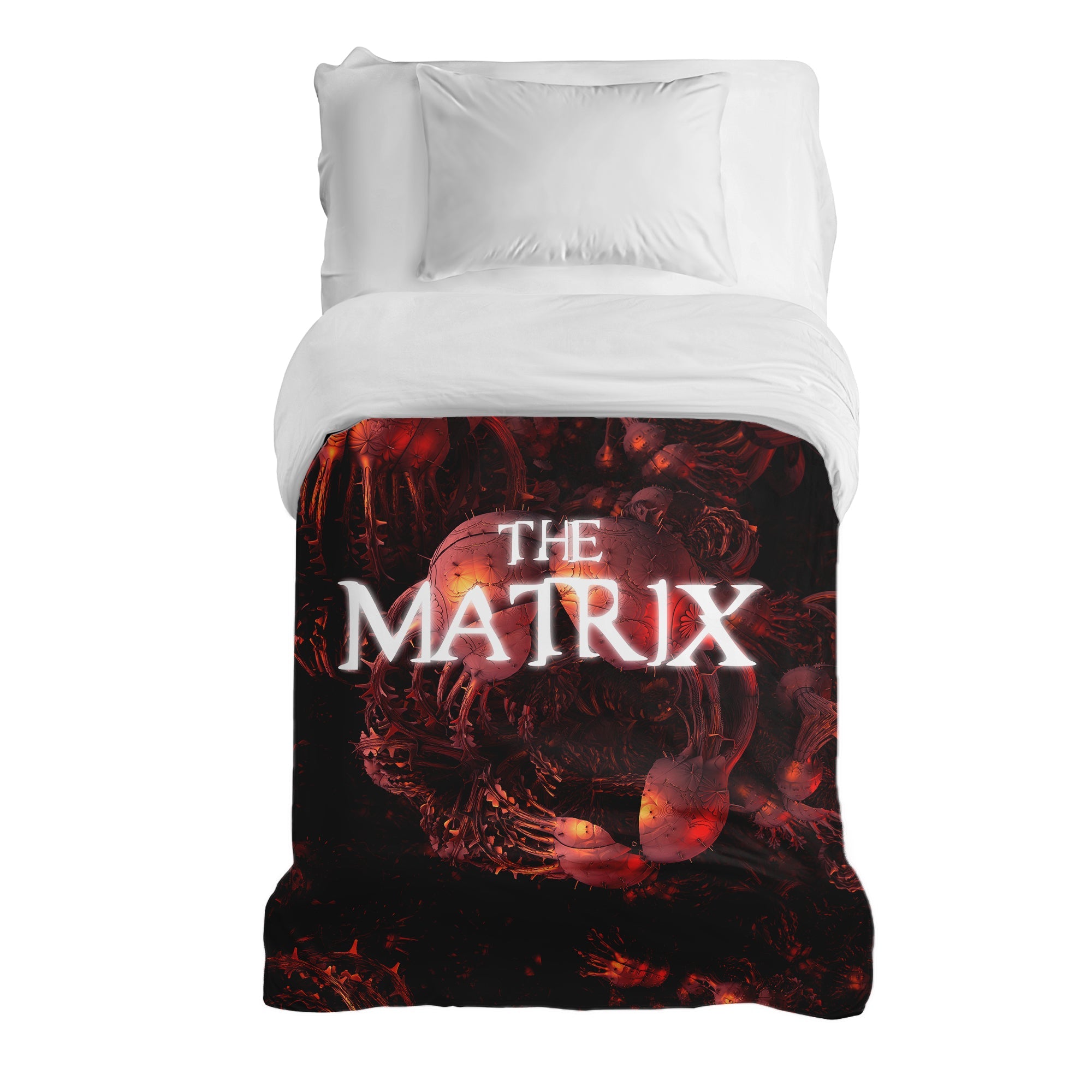 Couverture thérapeutique originale - Housse en coton rouge Inscription The Matrix