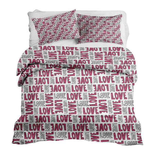 Therapy blankets bedding set white LOVE