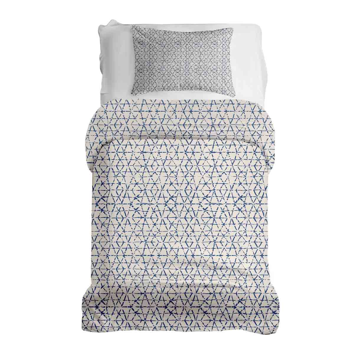 Therapy blankets bedding set white with delicate blue shapes