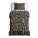 Therapy blankets and bedding set with forest motif.