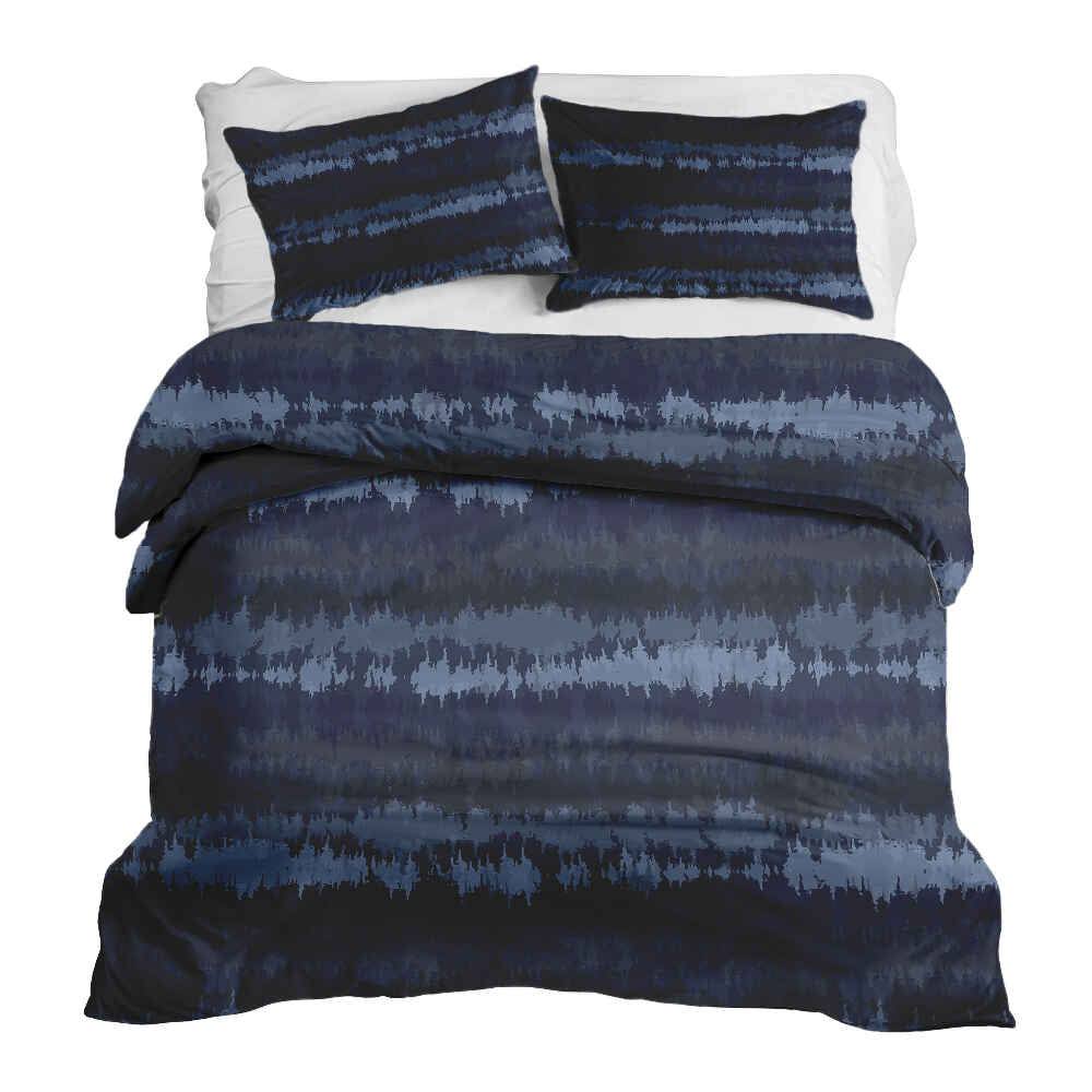 Therapy blankets bedding set blue sound waves