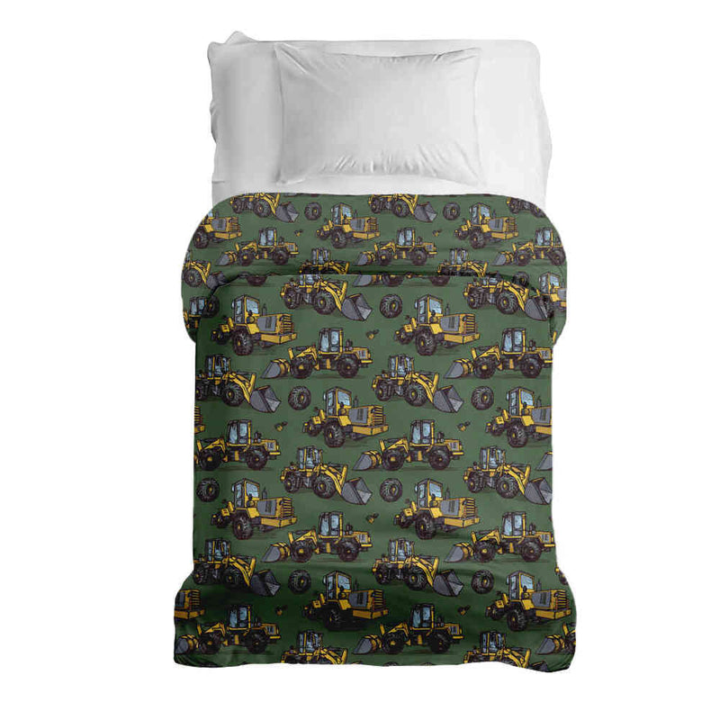 Original therapy blanket - cotton cover green tractor