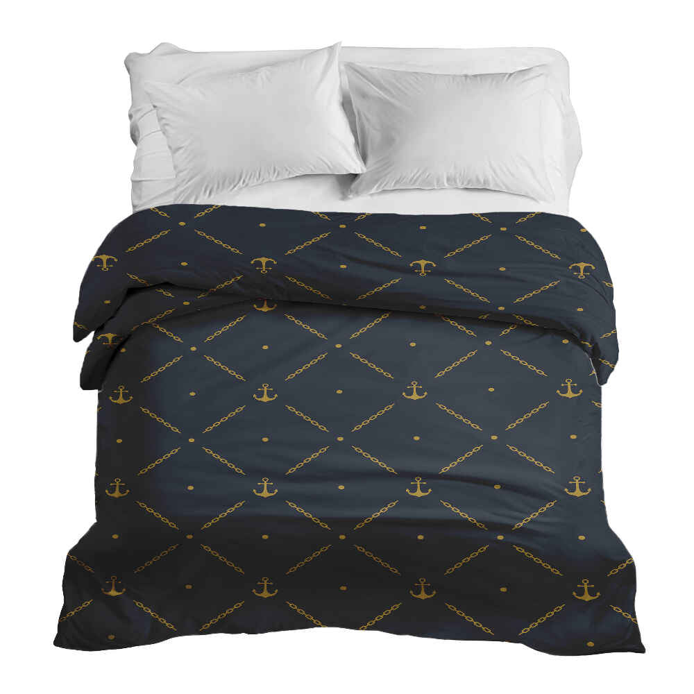 Couverture thérapeutique originale - Housse en coton bleue avec ancre