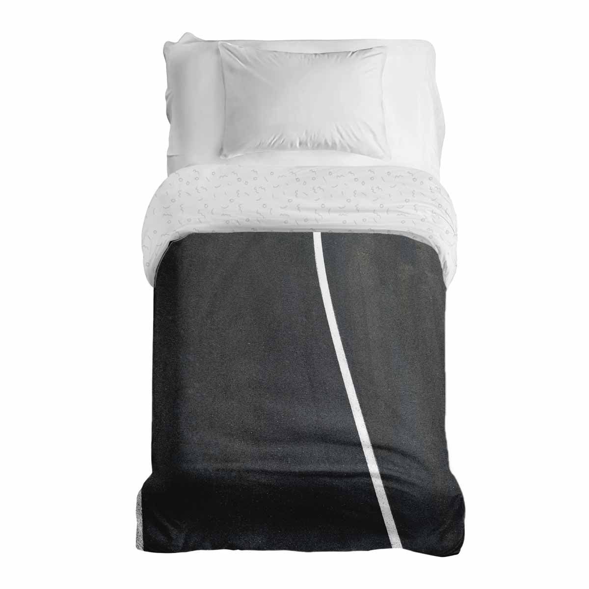 Original therapy blanket - cotton cover dark gray with white stripe