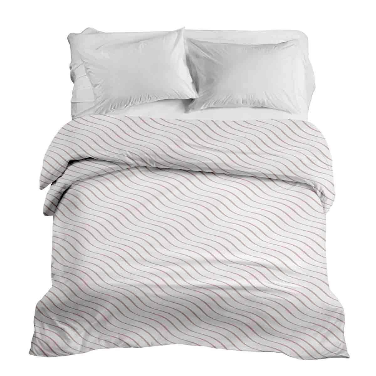 Couverture thérapeutique originale - Housse en coton rose à vagues