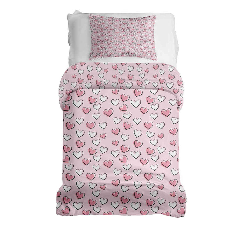Therapy blankets and bedding set with cute little hearts.