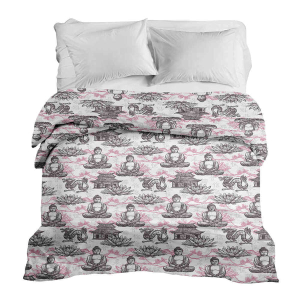 Original therapy blanket - cotton cover with pink Buddha
