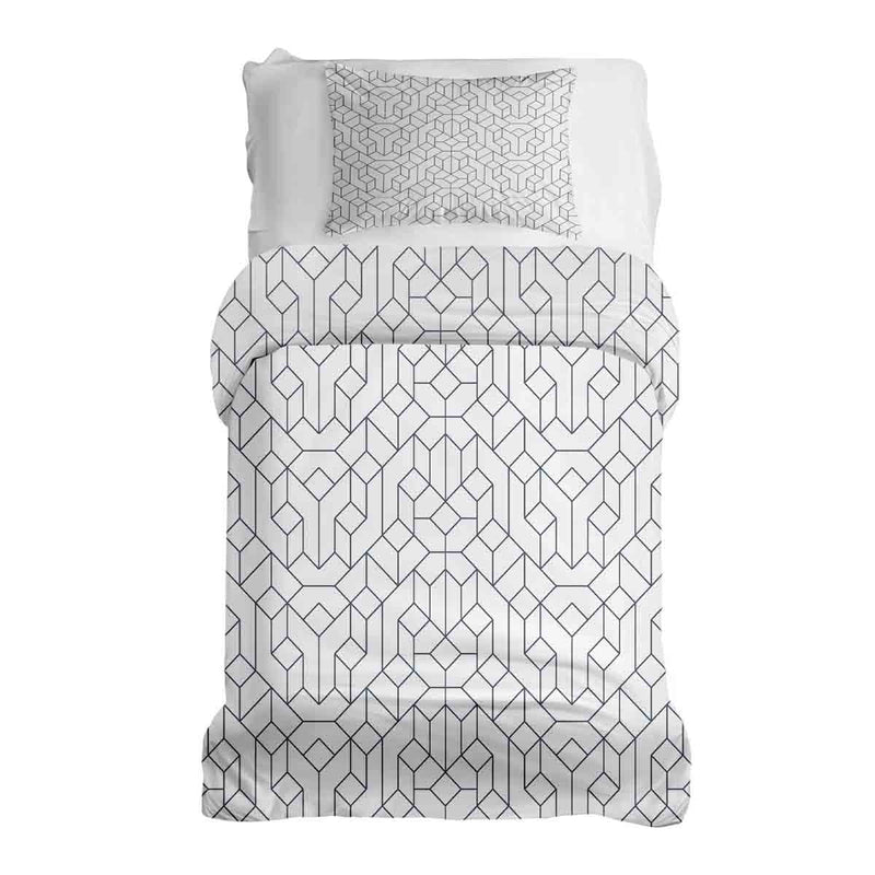 Therapy blanket bedding set with black pattern.