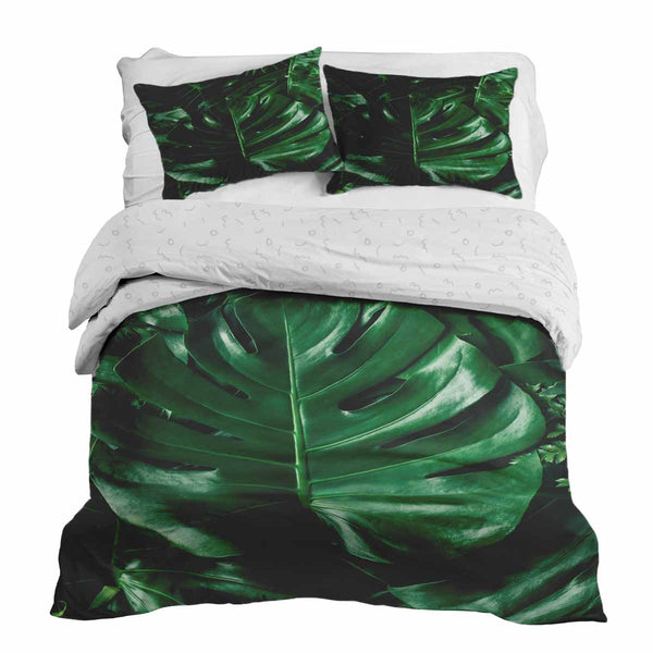 Therapy blanket bedding set with Monstera plant