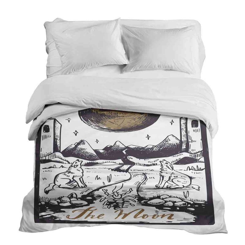 Original therapy blanket - cotton cover wolf and moon