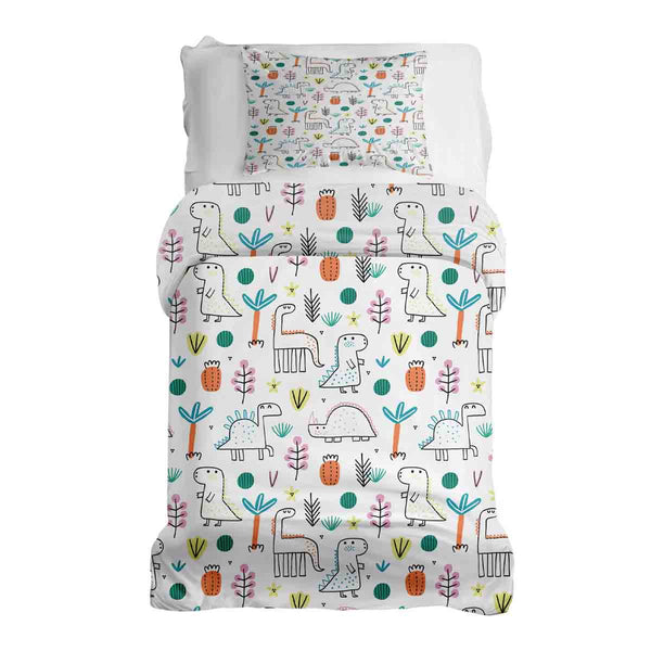 Therapy blanket and bedding set with colorful dinosaurs