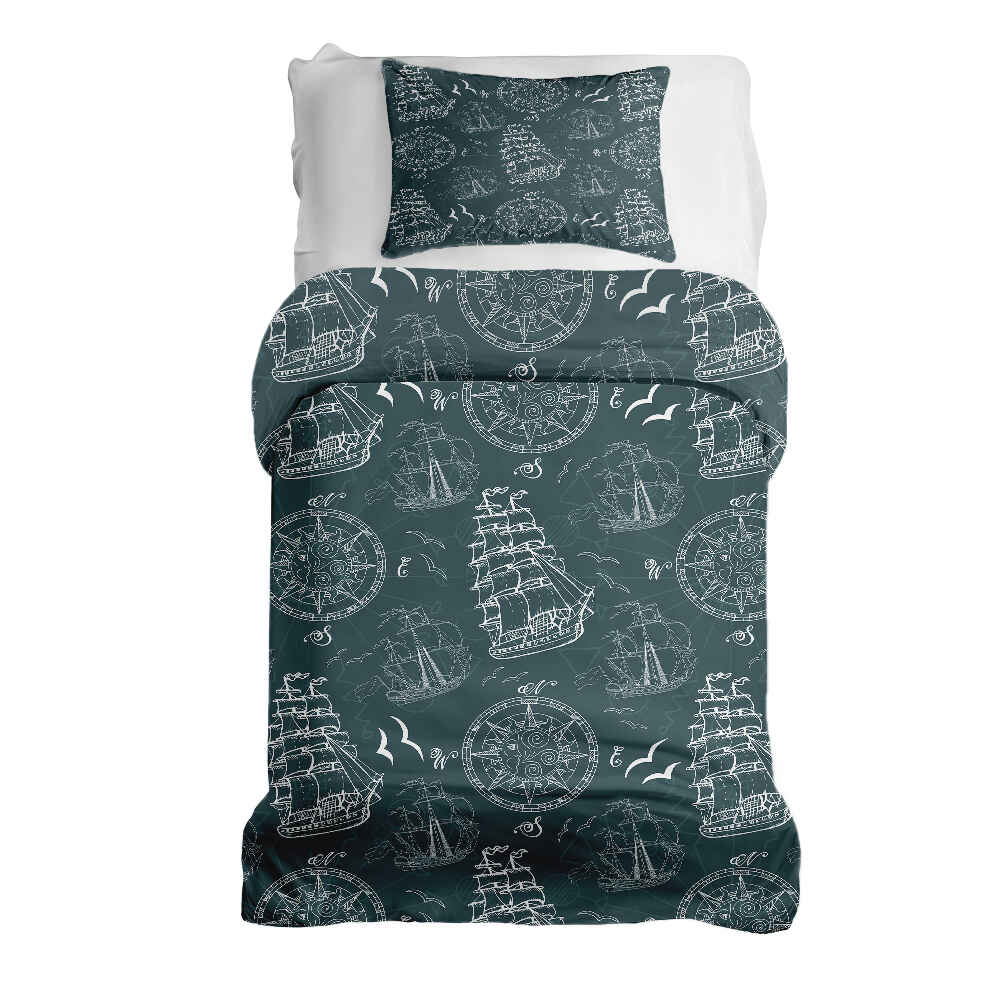 Therapy blankets bedding set with ships