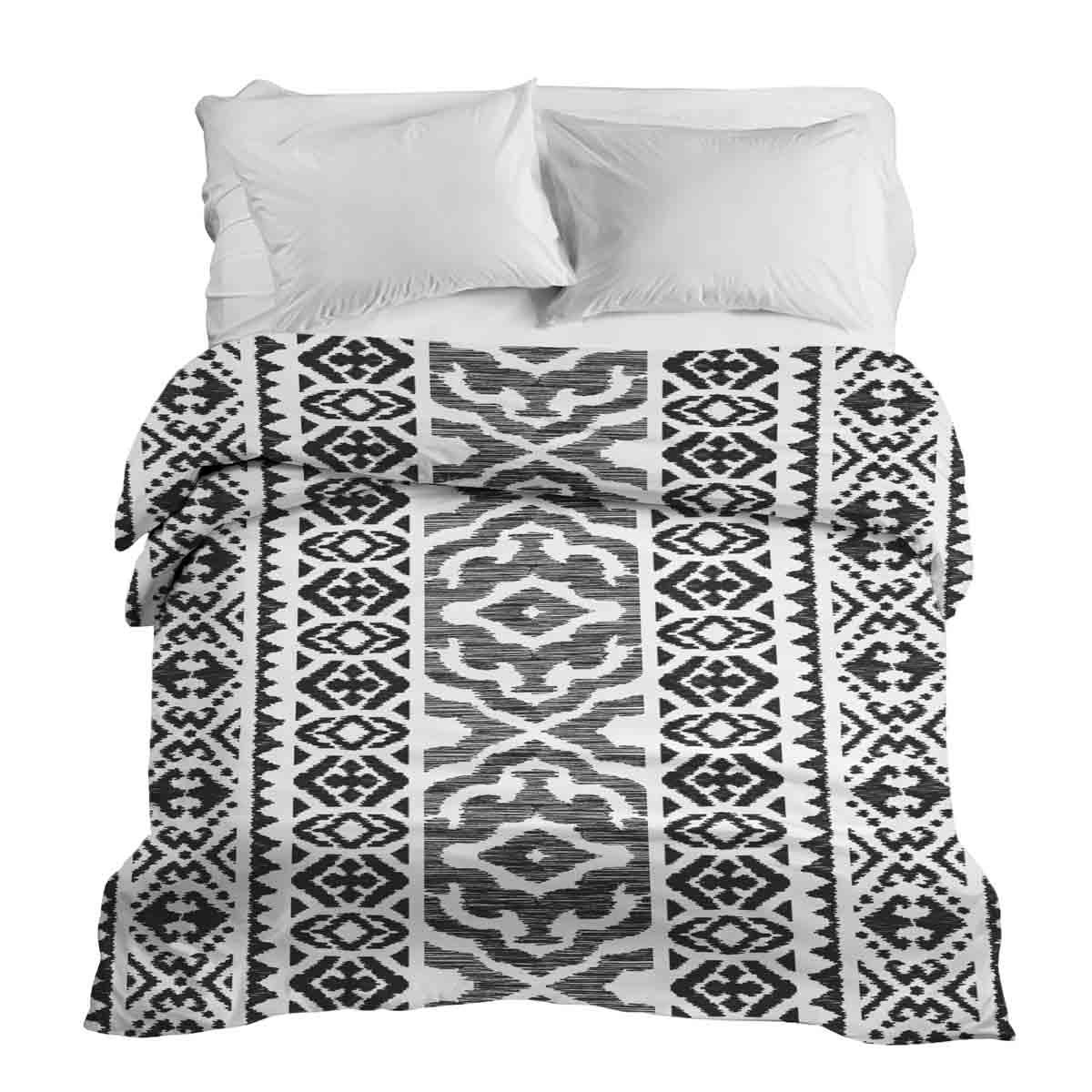 Couverture thérapeutique originale - Housse en coton avec formes noires
