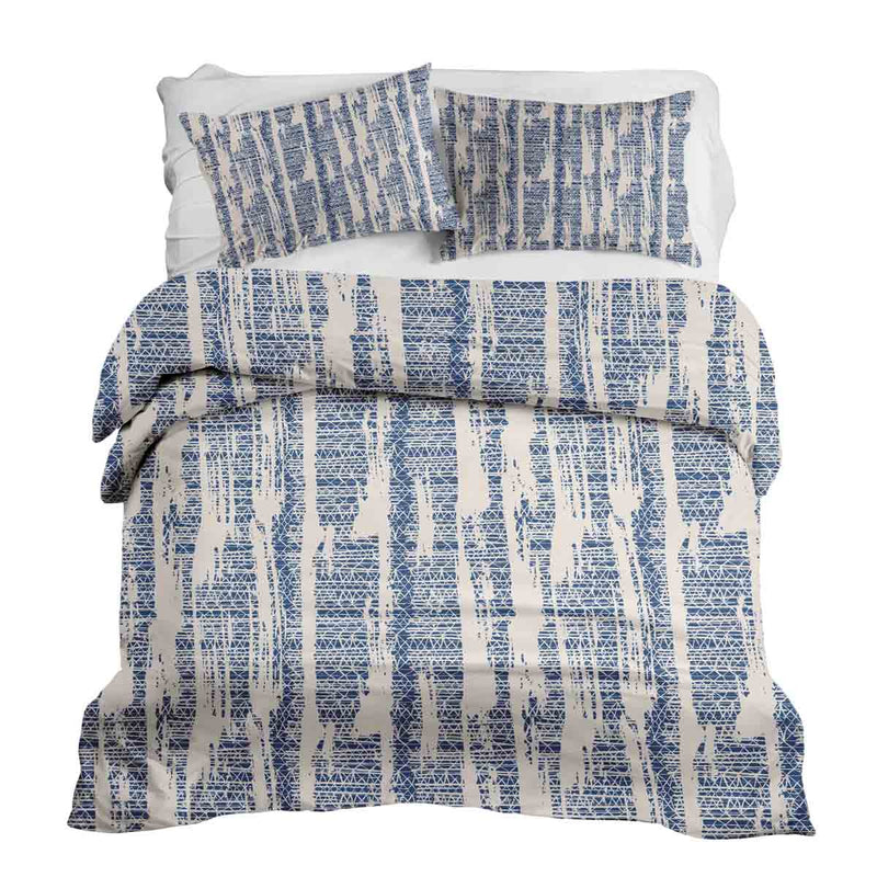 Therapy blanket and bedding set with blue pattern.