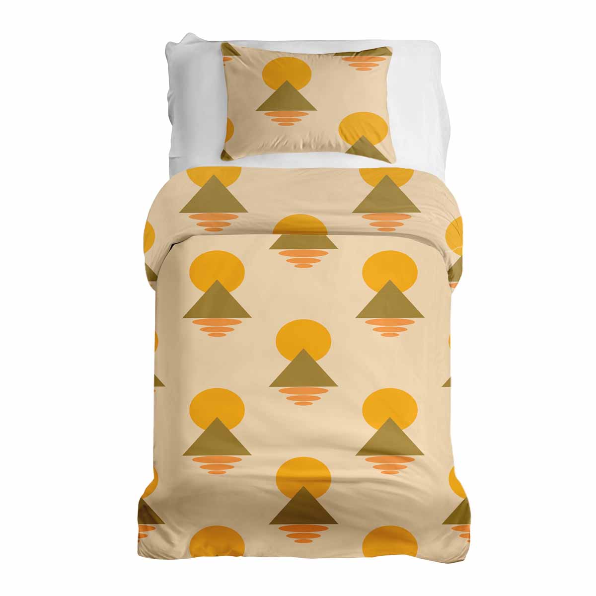 Therapy blankets bedding set with yellow shapes