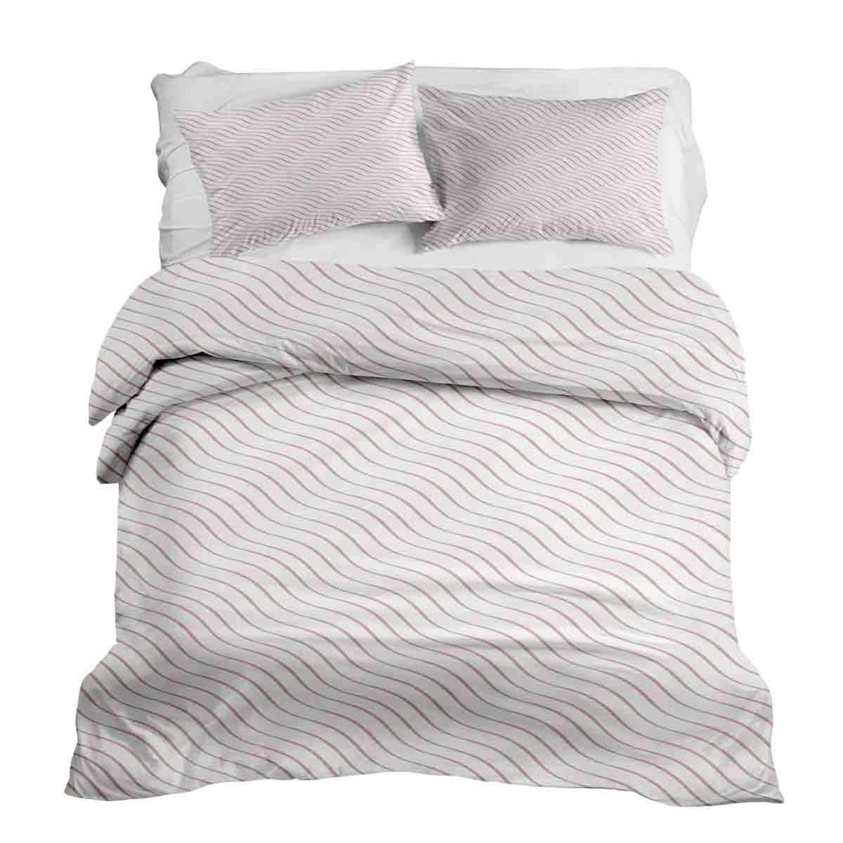 Couette de thérapie Ensemble de linge de lit rose vagues