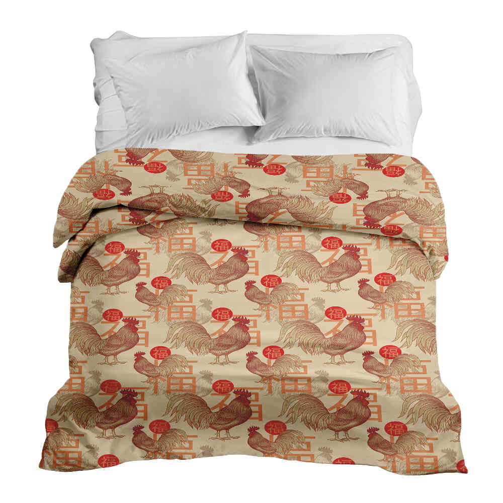 Couverture thérapeutique originale - Housse en coton coq chinois