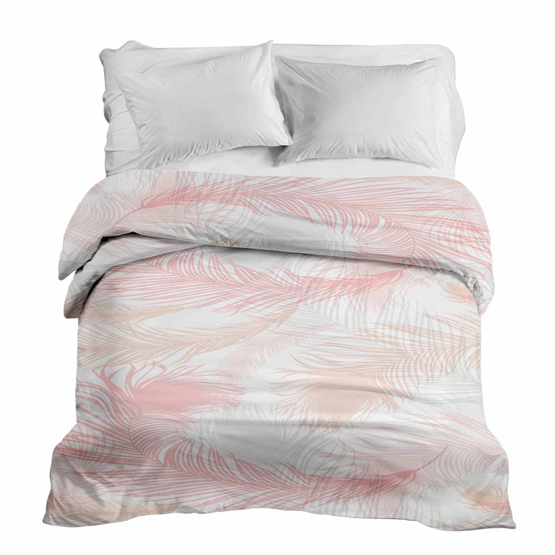 Original therapy blanket - cotton cover white with pink feathers
