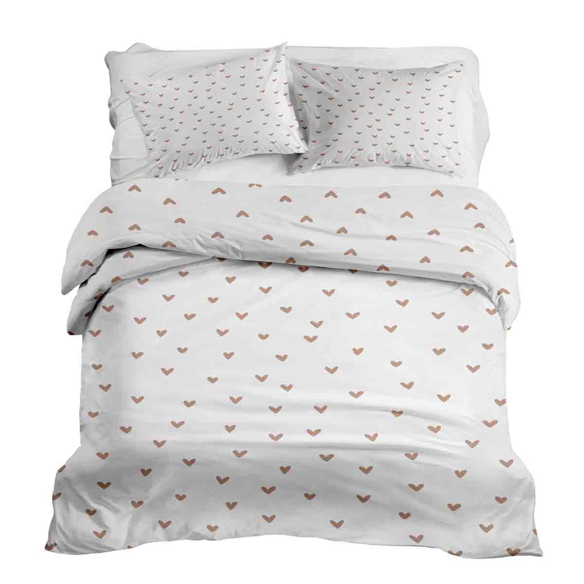 Therapy blankets bedding set white with little hearts