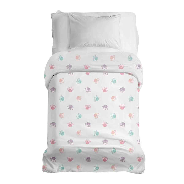 Original therapy blanket - cotton cover white with colorful paws