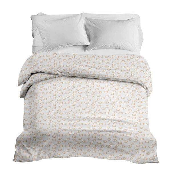 Therapy blanket and bedding set with orange circles.