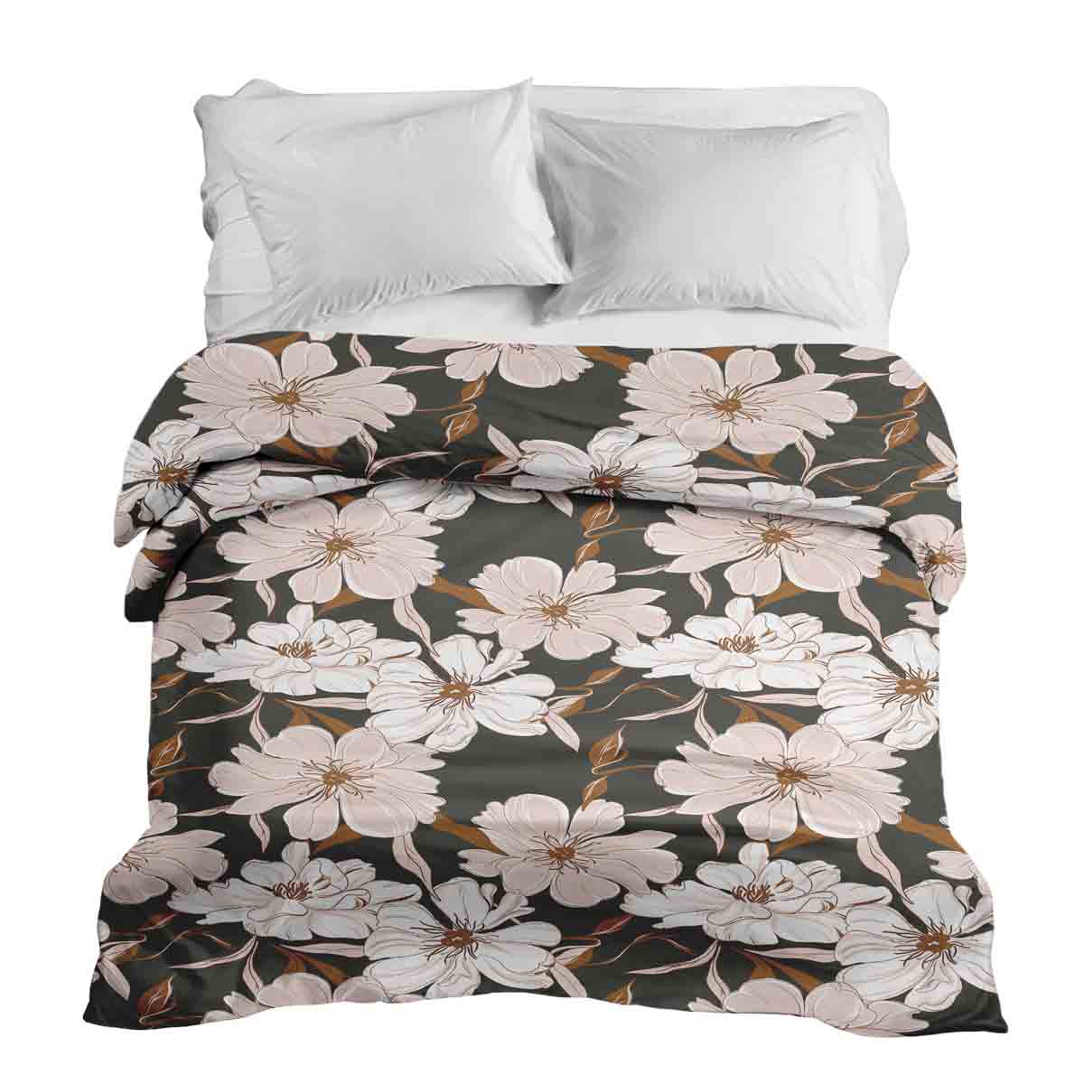 Original therapy blanket - cotton cover with pink aster flowers